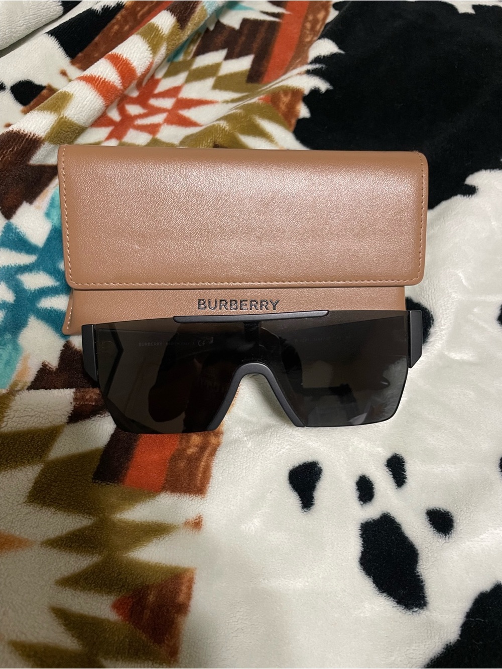 Burberry Black Sunglass Temple Arm with White Logo